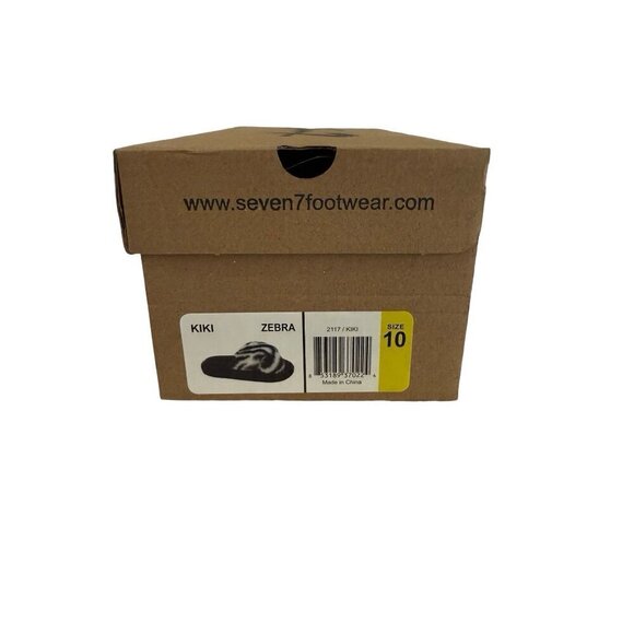 SEVEN7 Zebra Faux Fur Slippers Non Skid Sole Memory Foam Size 10 - Picture 8 of 8